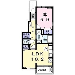 ル・ソレイユ 1LDKの間取図画像