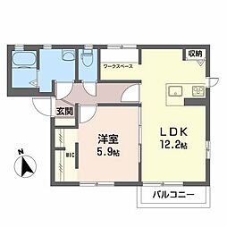 アネックスA棟 1LDKの間取図画像