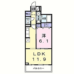 マストリア 1LDKの間取図画像