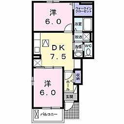 アンジェロ3 2DKの間取図画像