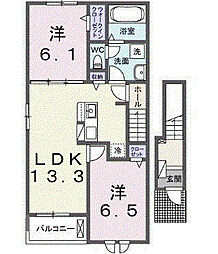 こはるテラスII 2LDKの間取図画像