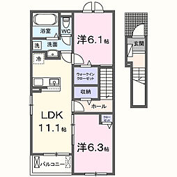 麓 Terrace 2LDKの間取図画像