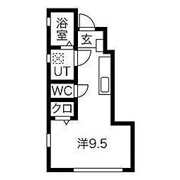 アルモ ワンルームの間取図画像