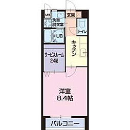 サテライト2 1Kの間取図画像