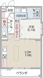 プランドールKT 1LDKの間取図画像