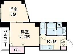 エスポワール大川筋 2Kの間取図画像