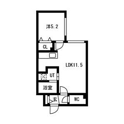 札幌市東区北十三条東12丁目マンション 1LDKの間取図画像