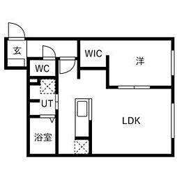 札幌市中央区北十七条西15丁目アパート 1LDKの間取図画像