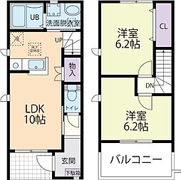 JR高崎線 本庄駅 徒歩28分の賃貸アパート 1階2LDKの間取り