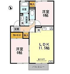 エルフタウン吉久I 2LDKの間取図画像