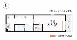 QUIET CRAB HOUSE 花月(仮) 1Kの間取図画像