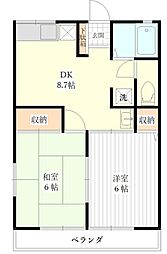 セルティア224 2DKの間取図画像