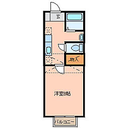 伊藤賃貸住宅WeST 1Kの間取図画像