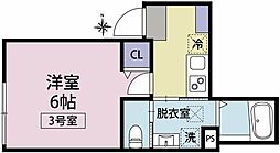 大和市柳橋3丁目アパート 1Kの間取図画像