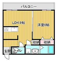 原ビル 1LDKの間取図画像