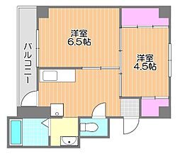 ヴィラナリー上道2 2DKの間取図画像
