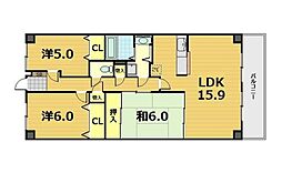 白井ロジュマン 3LDKの間取図画像