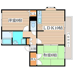スプリングガーデンA 2LDKの間取図画像