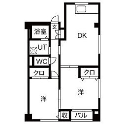 ストーンランド・ヒル 2DKの間取図画像
