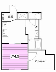 保科ビル 1Kの間取図画像