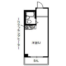 愛日ビル ワンルームの間取図画像