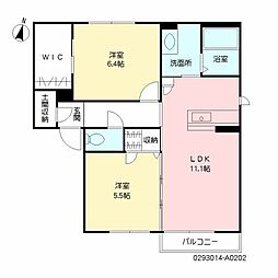 サンライズ969A 2LDKの間取図画像