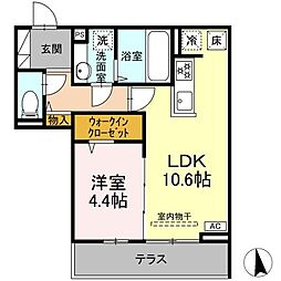 GRAND D-ROOM大手 1LDKの間取図画像