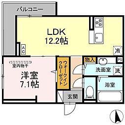 GRAND D-ROOM大手 1LDKの間取図画像