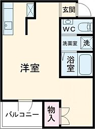 グランビア2 1Kの間取図画像