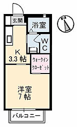 ディアス巴橋 1Kの間取図画像