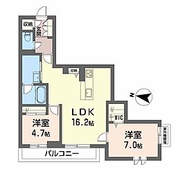 BEREO さくら坂 2LDKの間取図画像