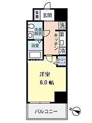 グランヴァンプレミアム川口 1Kの間取図画像