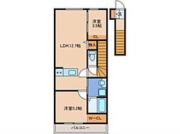 ARCBLISS津屋崎 2LDKの間取図画像