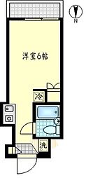 TOP門沢橋NO1 ワンルームの間取図画像