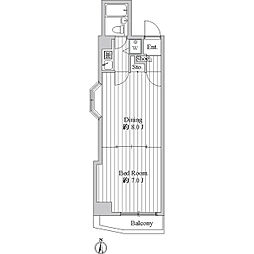 シーサイドビラ鵠沼 1Kの間取図画像