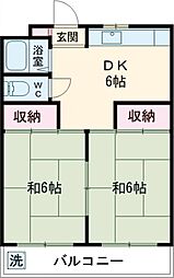 グリーンハウス 2DKの間取図画像