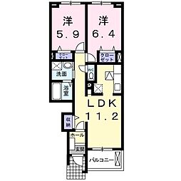 スターリースカイ1 2LDKの間取図画像