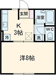ルミエールヨコチ 1Kの間取図画像