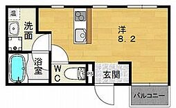 シュライテン白鷺 ワンルームの間取図画像