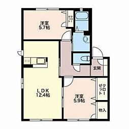 ForesNEW壱番館 2LDKの間取図画像
