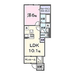 仮称;東習志野8丁目アパート 1LDKの間取図画像