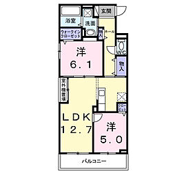 マストリア 2LDKの間取図画像