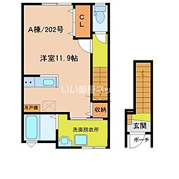オークハウスA ワンルームの間取図画像