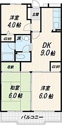 LAZFITHユーカリが丘 3DKの間取図画像