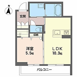 ベレオ緑粋園 1LDKの間取図画像