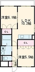 エミアリー2 2LDKの間取図画像