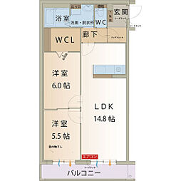 Bloom 2LDKの間取図画像