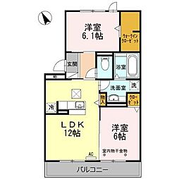 タウンリバティー 2LDKの間取図画像