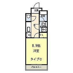 ラピア清尚 1Kの間取図画像