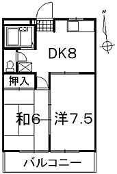 メゾン・ド・ラミエ 2DKの間取図画像